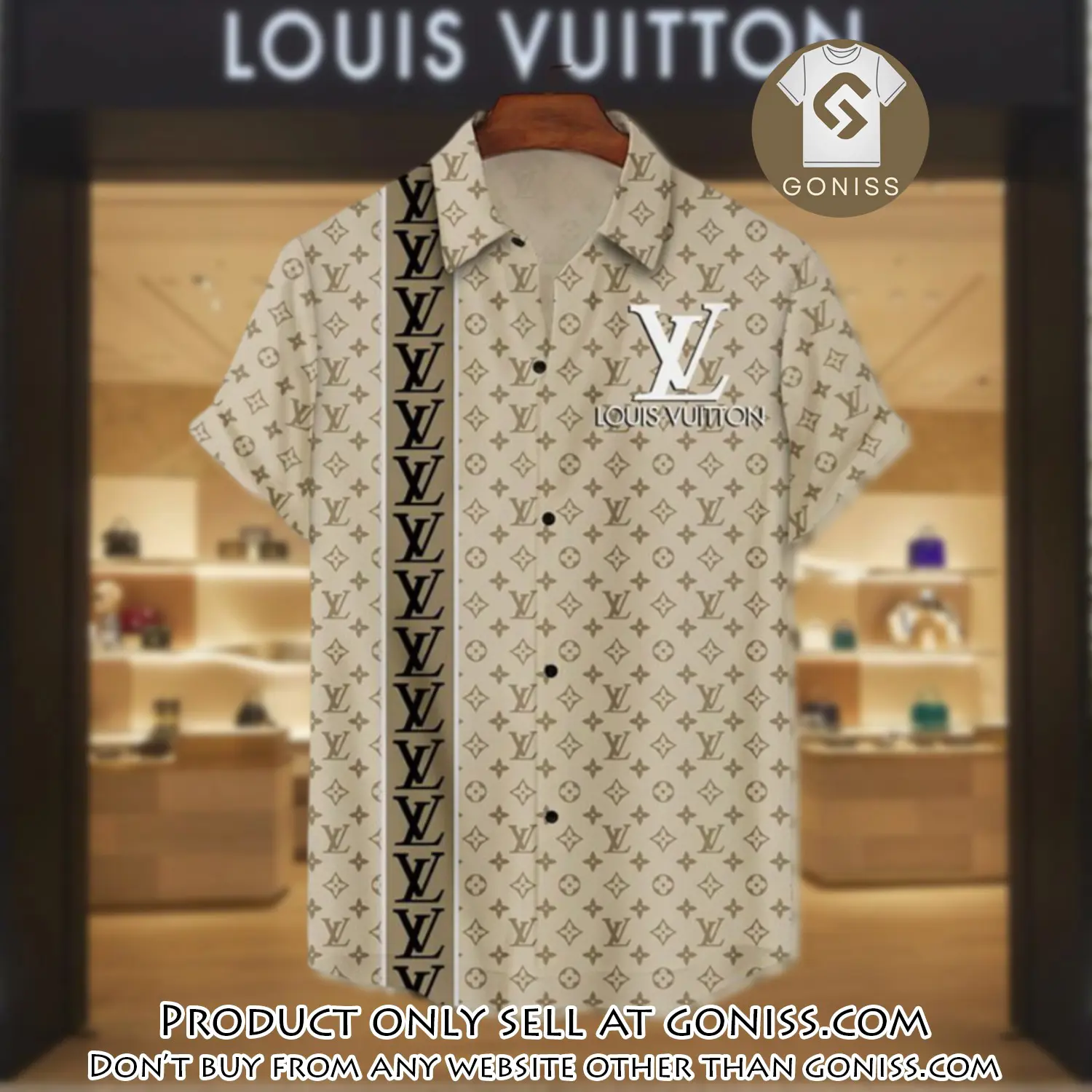 Lv louis vuitton luxury hawaiian shirt & short set lhs1191 gn5733211